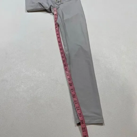 We Wore What Gray Lace Up High Waist Leggings XS Stretch Athleisure Pants - Picture 5 of 9